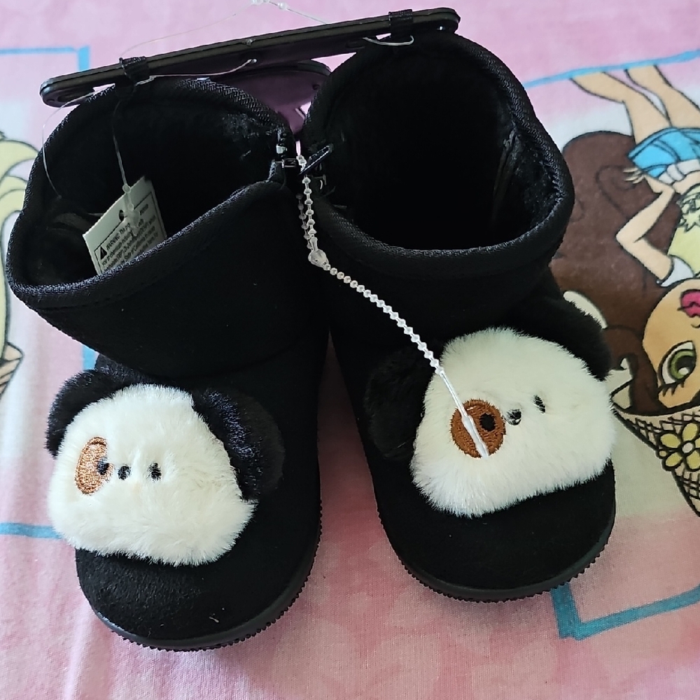 Adorable Black Puppy Kids Shoes